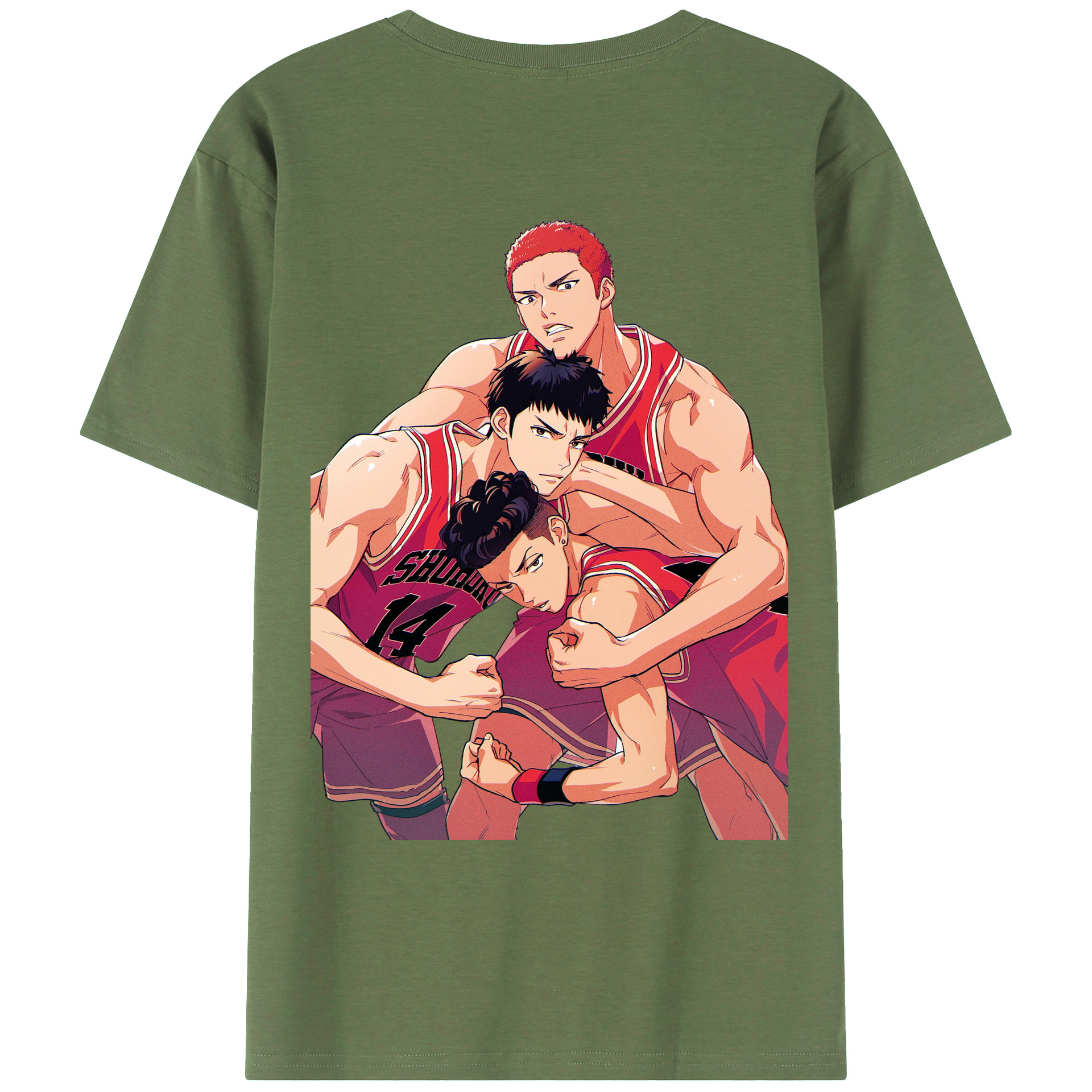 （画像用） SLAM DUNK／スラムダンク 綿100％ メンズ半袖Tシャツ（バックプリント） 通気性